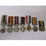 A group of 7 medals, Boer war to WWI, T-13444 T.S.S. MJR W Collins ASC