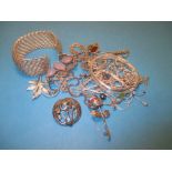 A quantity of silver jewellery items, approx. weight 197g