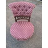 A 19th century upholstered nursing chair