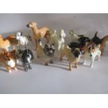 A collection of vintage Beswick dog figures