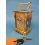 A 19th century C1880 five glass carriage clock striking on a gong