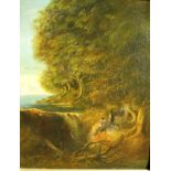A large 19th century oil on canvas landscape