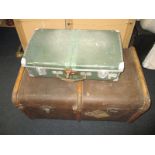 Two mid 20th century travel trunks