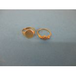 Two 18ct gold rings, approx. weight 6g