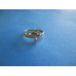 A 9ct yellow gold amethyst ring, approx. ring size O