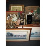 A quantity of clearance items to include paperweights and a silver decanter labels