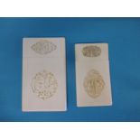 Two 19th century carved ivory card cases