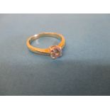 A 9ct gold diamond solitaire ring