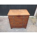 A mid 19th century small chest of 4 drawers