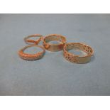 4 gold rings, approx. weight 9.7g