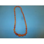 A vintage natural amber necklace