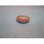 A 9ct diamond pave set ring, approx. size O