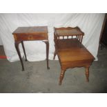 An American maple dough box side table and a small side table