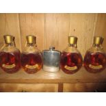 4 full bottles of vintage Dimples whisky