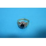 An 18ct gold sapphire ring, approx. size N