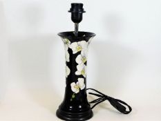 A Moorcroft pottery lamp base Moth Orchid by Anji