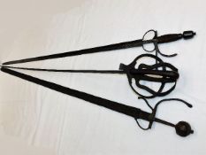 Three 16thC. steel swords as found
