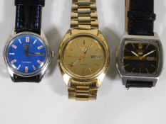 Three retro Seiko wrist watches
