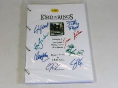 A lord Of The Rings script with facsimile signatur