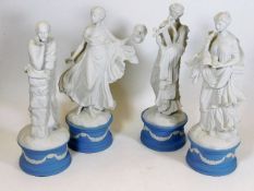 Four Wedgwood bisque muses of neo-classical influe