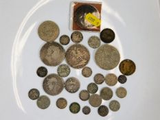 A quantity of mixed mostly antique silver coinage
