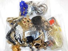 Two bags of vintage costume & silver jewellery
