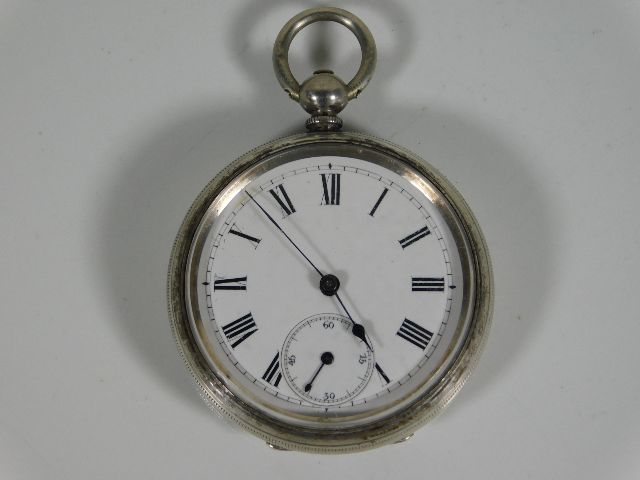 A key lever silver pocket watch