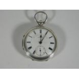 A key lever silver pocket watch