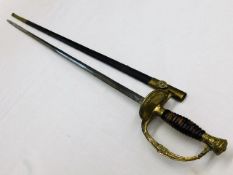 A WW1 brass & tortoiseshell French officers sword