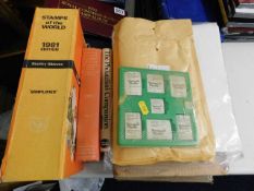 Three books & other items relating to stamp collec