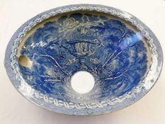 A Victorian blue & white transferware ceramic toil