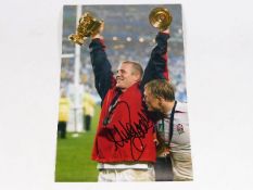 A hand signed Mike Tindel rugby photograph as acqu