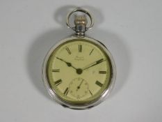 A silver Prescot topwinder pocket watch