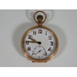 A gents 9ct gold pocket watch