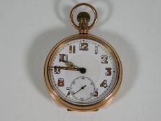 A gents 9ct gold pocket watch