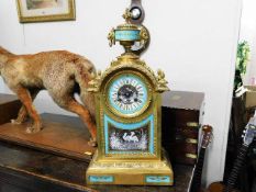 An impressive 19thC. French gilt bronze clock with
