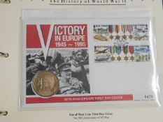 An album of WW2 first day covers including coin co