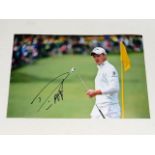 A hand signed Danny Willet golf photograph as acqu