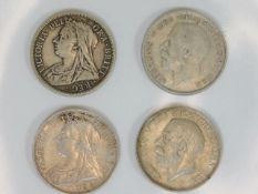 Four half crowns dated 1894, 1900, 1925 & 1915
