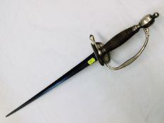 A George III officers sword with silver hilt, appr