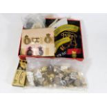 A boxed quantity of mostly army badges & related i