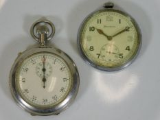 A WW2 military watch twinned with a WW2 stopwatch,