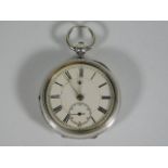 A key lever silver pocket watch