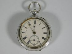 A key lever silver pocket watch