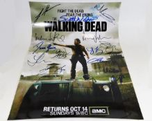 A hand signed The Walking Dead poster as acquired