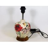 A Moorcroft pottery lamp base approx. 12.5in of wi