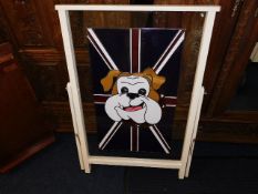 A lead glass picture of British bulldog within A f