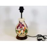 A Moorcroft pottery lamp base approx. 13.25in of f