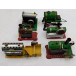 A Meccano stationary steam engine & five similar i