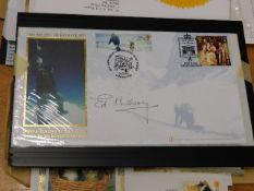 A hand signed Edmund Hillary first day cover, Benh